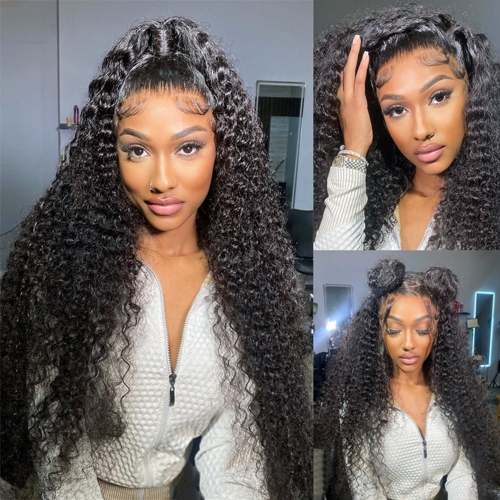 360 Glueless Full Lace Wig Curly Human Hair Wigs 36 Inch 13x6 UTOURS Lace Frontal Wigs For Women Water Wave Transparent
