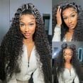 thumbnail image 5 of 360 Glueless Full Lace Wig Curly Human Hair Wigs 36 Inch 13x6 DOPI Lace Frontal Wigs For Women Water Wave Transparent, 5 of 5