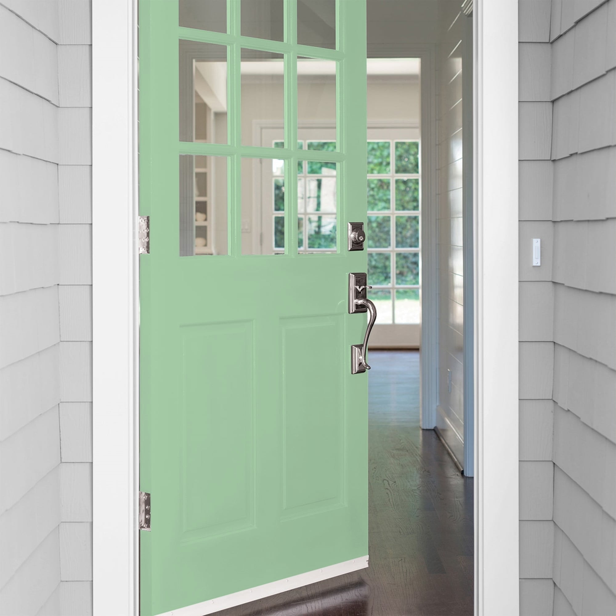 Glidden HEP French Market / Green Satin Exterior Paint with Primer, 1 Quart