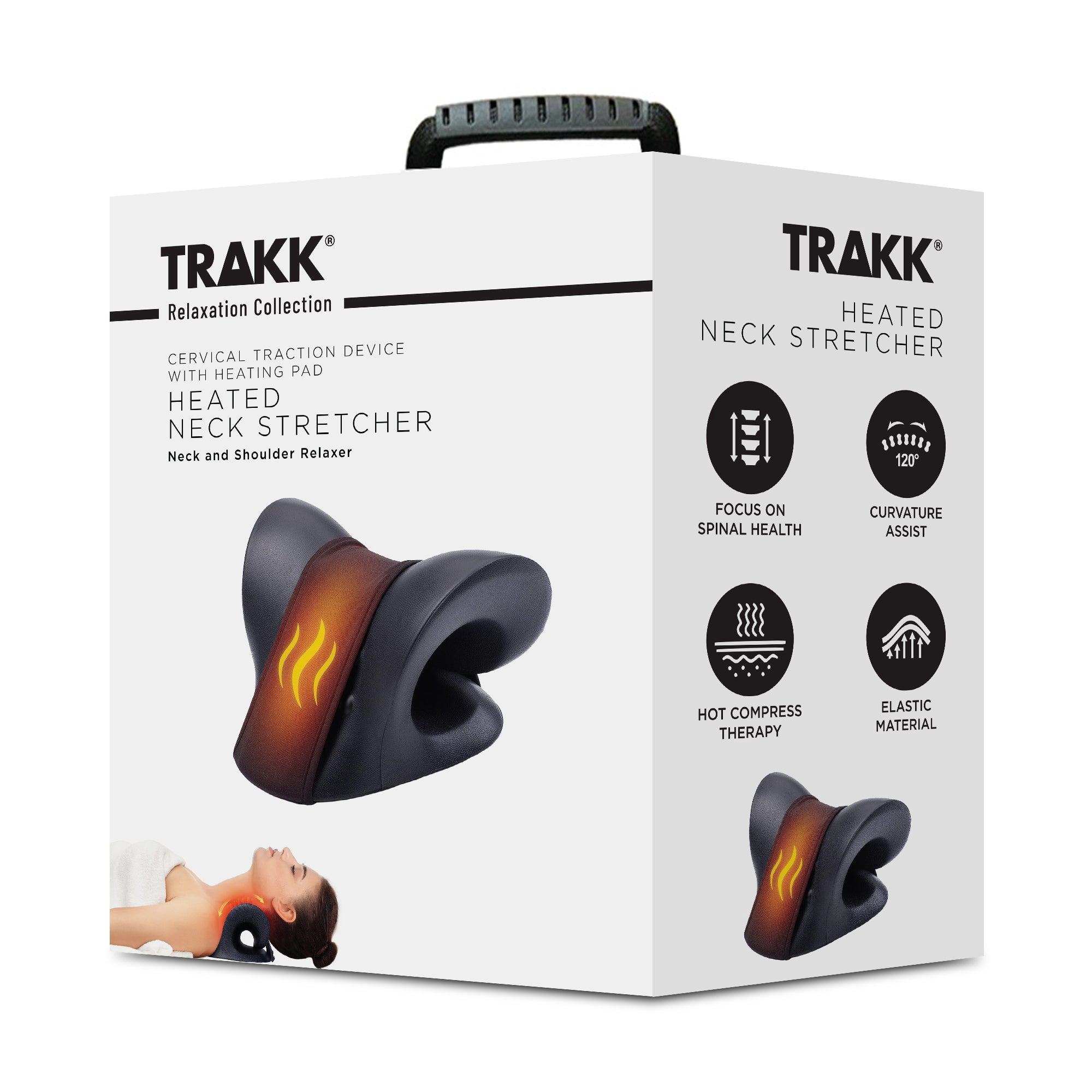 TRAKK Neck Stretcher, Cervical Traction Device Pillow with Graphene Heating Pad - Neck and Shoulder Relief