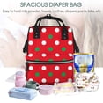 thumbnail image 5 of Balery White and Green Polka Dot Mummy Backpack - Waterproof Twill Canvas, Large Capacity Diaper Bag with Multiple Pockets and Adjustable Straps, 5 of 6