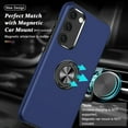 thumbnail image 3 of Shockproof Case for Samsung Galaxy S23 5G, [Embedded Finger Ring] Military Grade Phone Case Cover with Reinforced Metal Stand Kickstand [Support Magnetic Car Holder] for S23, Blue, 3 of 14