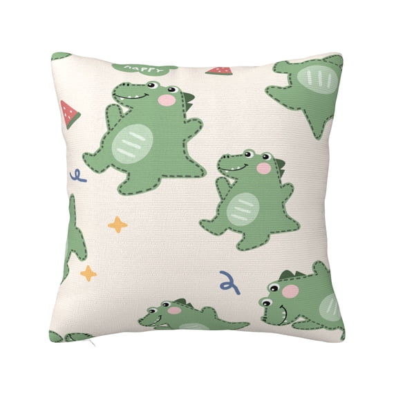ZICANCN Decorative Throw Pillow Covers , Dinosaur Cartoon Background Couch Sofa Decorative Knit Pillow Covers for Living Room Farmhouse 24"x24"