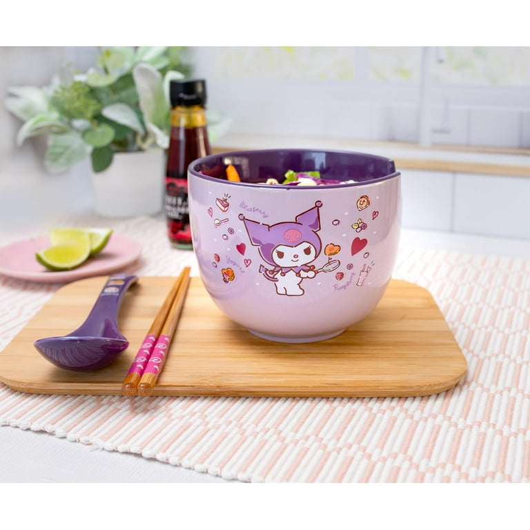 Sanrio Kuromi 20-Ounce Ramen Bowl With Chopsticks and Spoon Sanrio Kuromi 20-Ounce Ramen Bowl With Chopsticks and Spoon