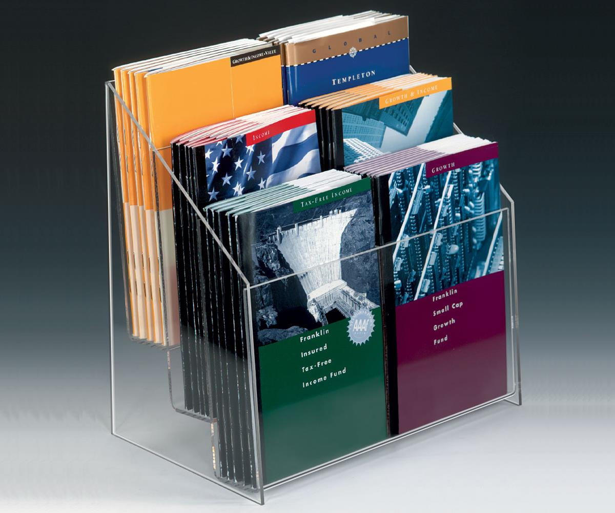 Set of 2, 3-Tiered Brochure Rack for 5.5