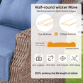 thumbnail image 6 of Planntonneo 3 Piece Wicker Patio Furniture Sets, Outdoor Swivel Rocking Chairs Set of 2 with 6-inch Thickened Cushions and Rattan Side Table for Deck Porch Pool, Brown/Blue, 6 of 10