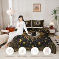 thumbnail image 3 of Homewish Hippie Sun Moon Twin Comforter Sets, Glitter Stars Bedding Set, Black Gold, Black Reversible 2 Pieces, 1 Comforter and 1 Pillowcase, 3 of 6