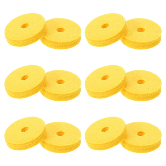 OUNONA 12Pcs Cymbal Felt Protector Pad Stability Enhancement Yellow Hardware for Music Concert