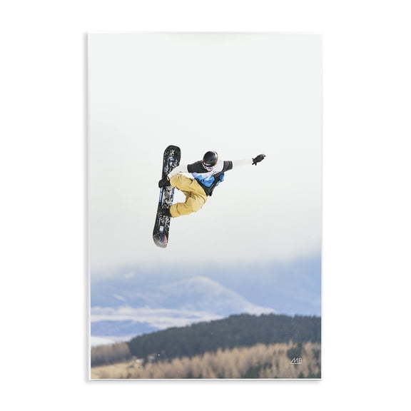 Stupell Industries Catching Air Snowboarder Sports Photography Unframed Art Print Wall Art, 10 x 15