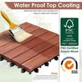 thumbnail image 2 of BuxWellBang 27pcs Wood Flooring Tiles for Indoor & Outdoor,11.8'' x 11.8'' x 0.8'',Brown, 2 of 11