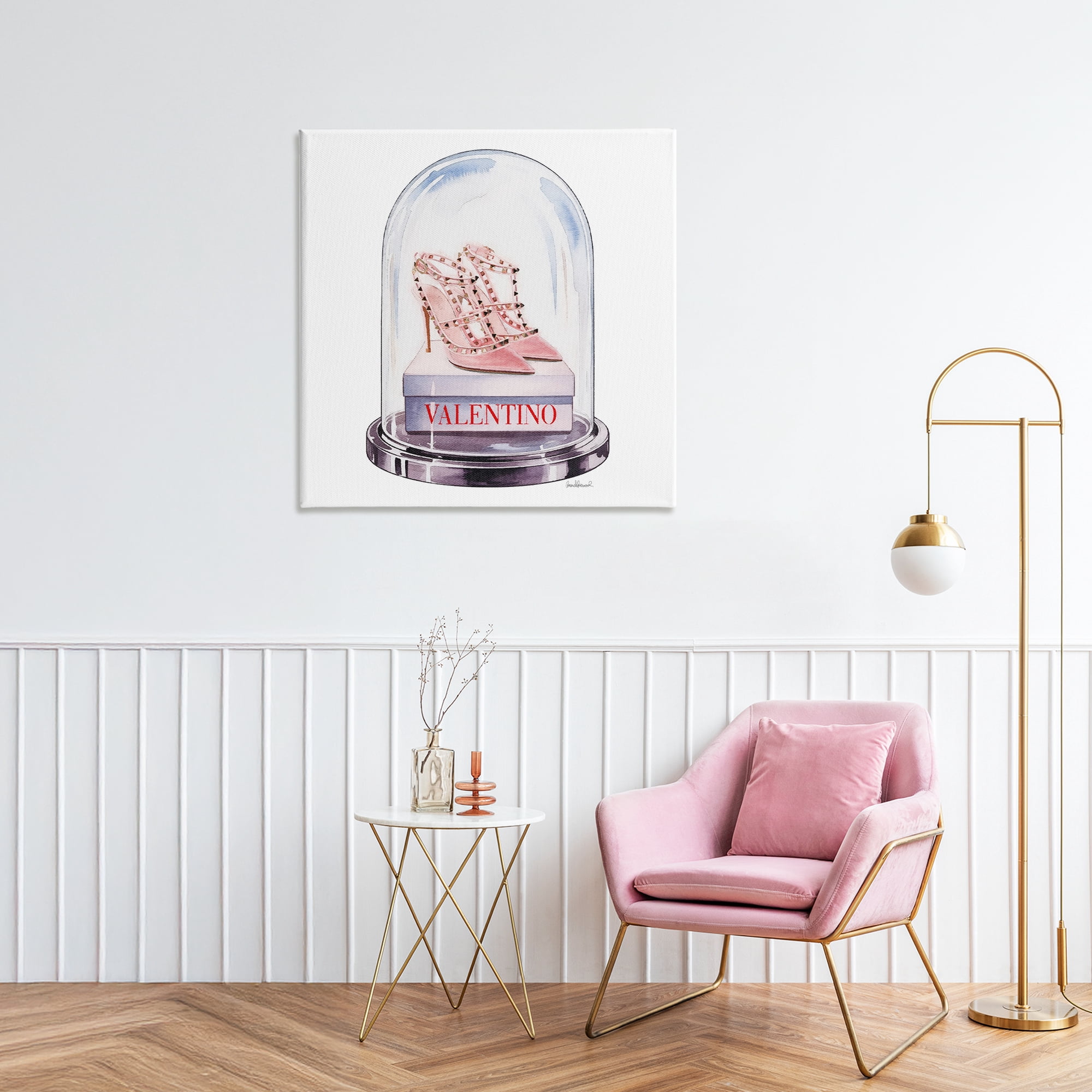 Stupell Industries Pink Heels in Bell Jar Canvas Wall Art, design by Amanda Greenwood