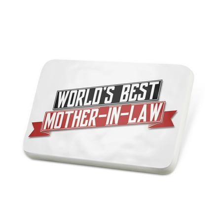 Porcelein Pin Worlds Best Mother-in-Law Lapel Badge – (Best 4wd In The World)