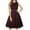 Wine, variant on WHLBF Womens Plus Size Dress Short Sleeve Sling Solid Mid-Length Loose Dress Wine 12(XXL)