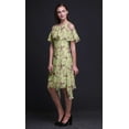 thumbnail image 2 of Bimba Beige Imprimé Oiseau Manches Flottantes Tunique de Fête pour Femmes Épaule Dénudée Robe Midi - TP, 2 of 6