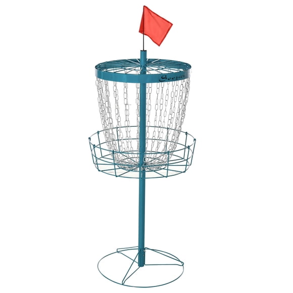 Soozier 24" Disc Golf Practice Basket - Portable Target Stand with Chains, Blue - Backyard, Garden & Tailgate Training