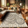 thumbnail image 2 of Ambesonne Paisley Decorative Rug Carpet, Boho Leafy Neutral Colors, 2' 2" x 3' 7", Warm Taupe Ivory and Sepia, 2 of 5