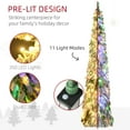 thumbnail image 3 of HOMCOM 7' Downswept Slim Snow Artificial Christmas Tree with LED Lights, 3 of 9