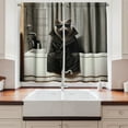 thumbnail image 2 of Ambesonne Cat Kitchen Curtains, Realistic Cool Kitty Mysterious, 55"x36", Grey and Charcoal Grey, 2 of 3