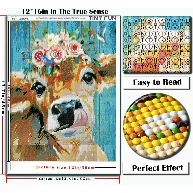 Diamond Painting Kits for Adults Kids, DIY 5D Diamond Art Paint with Round  Diamonds Full Drill Cow Gem Art Painting Kit for Home Decor 12x16 inch 