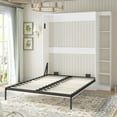 thumbnail image 3 of MUZZ Foldable Murphy Bed with 1 Side Cabinet, Folding Wall Bed with Space Saving Design, Fold up Murphy Bed Cabinet for Storage, Multipurpose Cabinet Bed for Bedroom/Apartment (Style6+1,White), 3 of 11