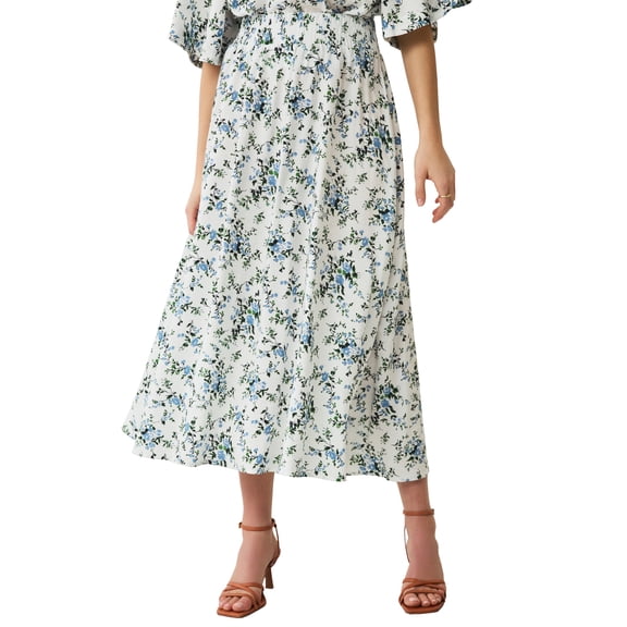 Ellos Plus Size Smocked Waistband Maxi Skirt
