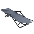 thumbnail image 5 of Folding Recliner Chair, Portable Extendable Folding Reclining Chairs for Indoor Outdoor, Grey, 5 of 13
