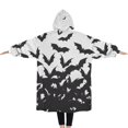 thumbnail image 2 of Oversized Wearable Blanket Hoodie,Halloween Bat Swarm Pattern Sherpa Blanket Hoodie with Super Pockets,Super Warm Fuzzy Pullover for Women & Men, 2 of 6