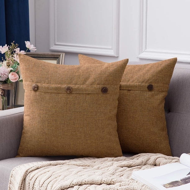 DecorX Set of 2 Decorative Linen Throw Pillow Covers