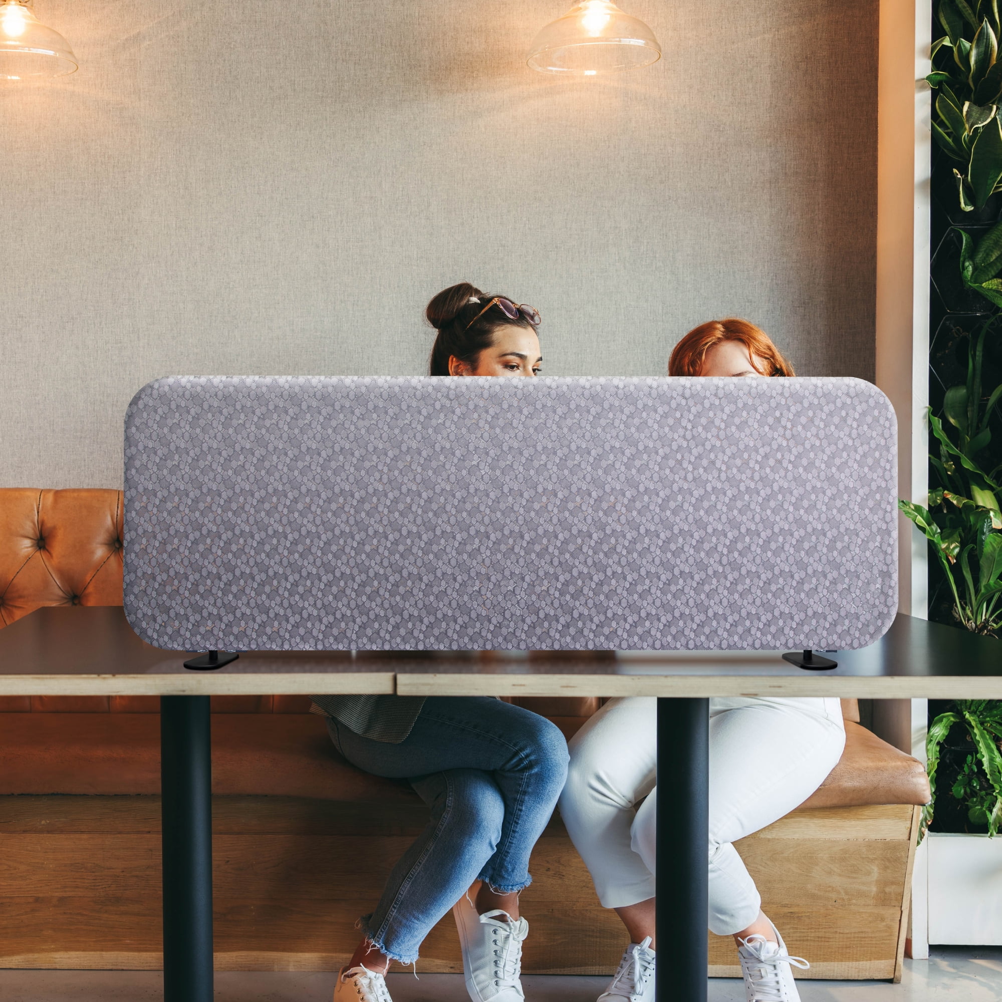 DECOLAB Freestanding Desk Divider, Table Partition Screen for Office, Home, Classroom, 48"x18", Dandelion