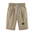 thumbnail image 2 of CheerKidz Women's 5-inch Casual Shorts Shorts for Summer Knee Length Plus Size Short Pants Linen Drawstring Casual Summer Shorts with Pockets, 2 of 6