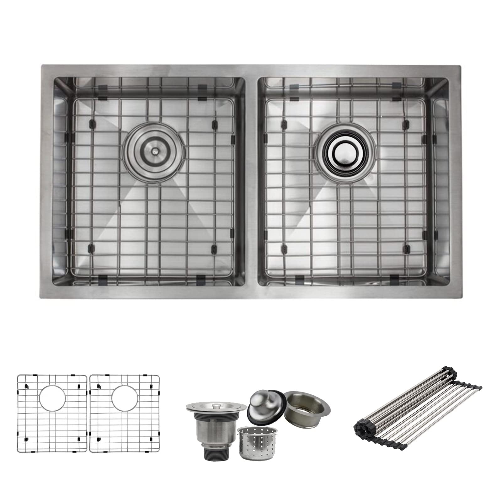 Strictly Sinks 32 Inch Double Bowl Kitchen Sink Undermount Kitchen