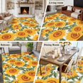 thumbnail image 6 of Rectangle Area Rug 6x9ft,Watercolor Sunflower Pastoral Flower Washable Carpet Non-Slip Runner Accent Rugs Indoor Floor Mat for Bedroom Living Room Decor,Seamless Floral Leaf, 6 of 9
