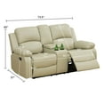thumbnail image 5 of Aukfa Double Manual Recliner Chair, Overstuffed Loveseat with Cupholder for Living Room, Beige, 5 of 16