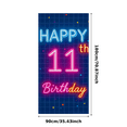 thumbnail image 6 of Neon Style 11th Birthday Banner Backdrop Happy Birthday Party Decorations Photography Props Balloon Themed Party Background Supplies, 6 of 8
