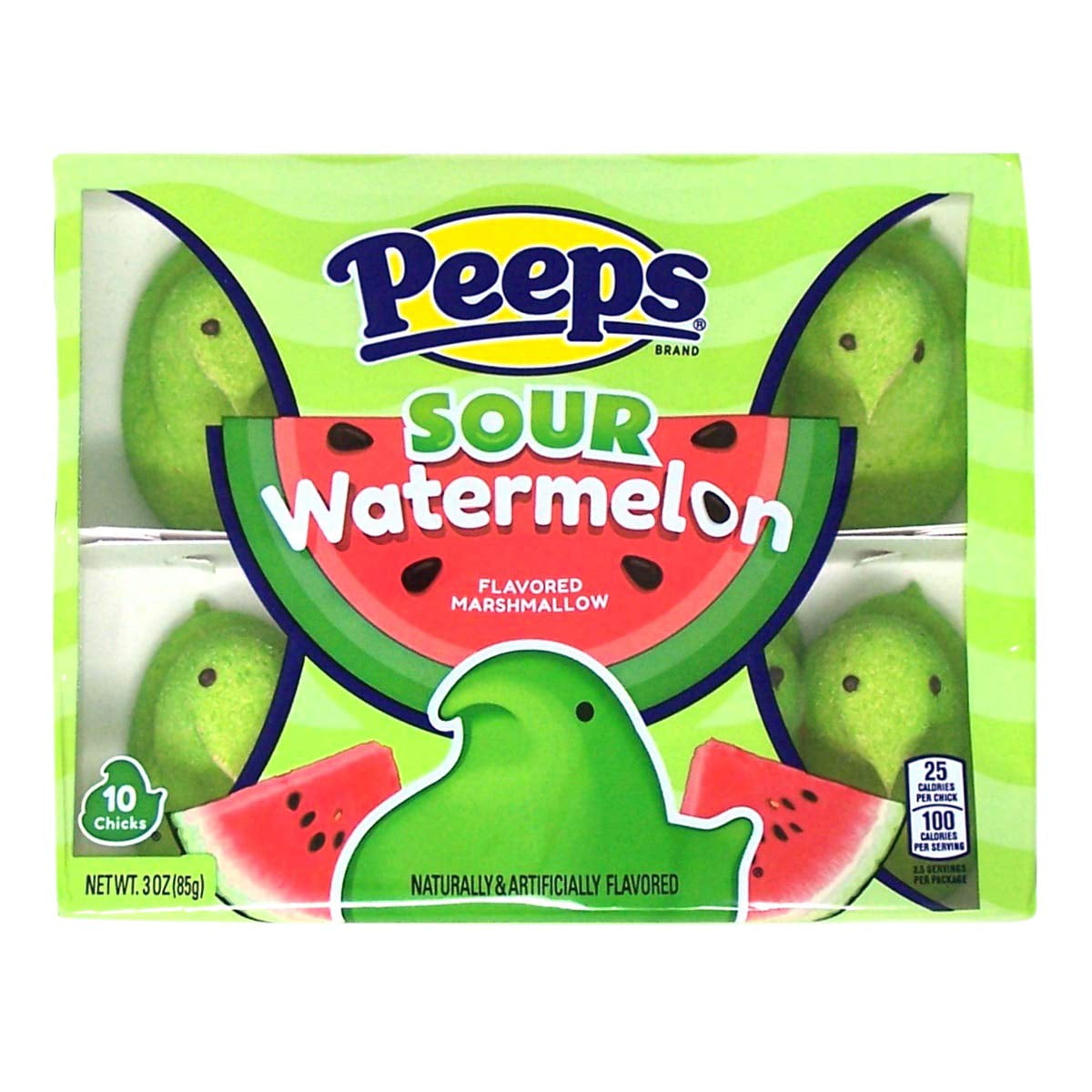 Peeps Marshmallow Sour Watermelon Chicks, 10 Count