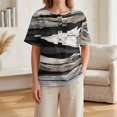 thumbnail image 4 of Womens Short Sleeve Floral Print Tops Dressy Casual Henley Neck Shirts Summer Spring Fall Trendy Flowy Tee Tops, 4 of 6