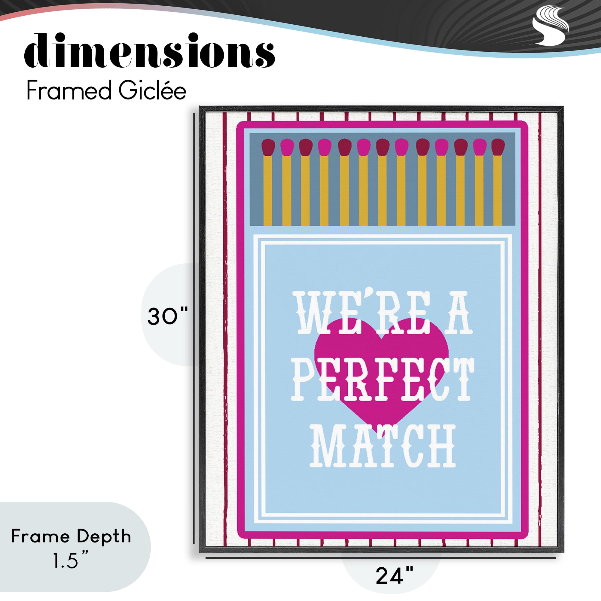 Stupell Industries We're A Perfect Match Black Framed Giclee Art, design by Lil' Rue