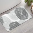 thumbnail image 2 of Gray Floral and Petal Pattern Bathroom Rugs Mat,Non Slip Microfiber Bathroom Rug,Rubber Backing,Soft Bathroom Mats for Bathroom Floor,Tub and Shower,17x30in(43x75cm), 2 of 5