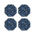 thumbnail image 1 of Vsdgher Octopus Print Leather Coasters for Drinks, Durable Drink Coasters 4 Set for Tabletop Protection, Luxurious Home Décor and Housewarming Gift-Octagon, 1 of 6