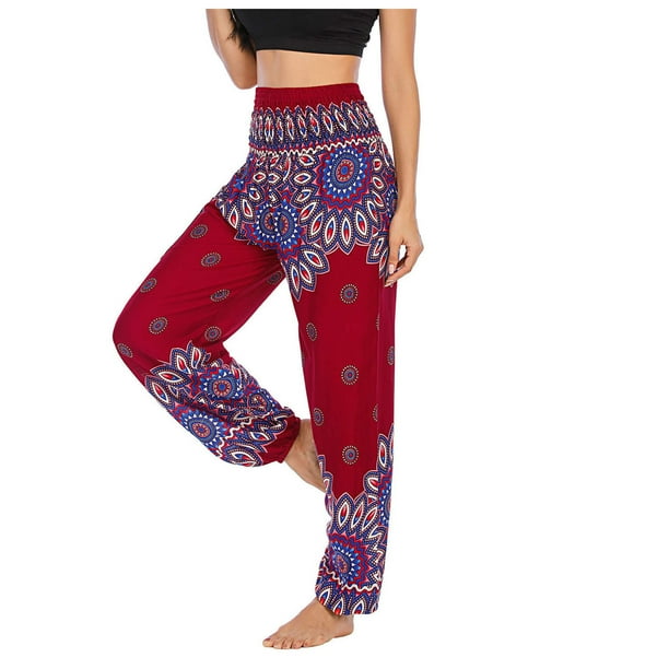 High waisted bohemian pants hot sale