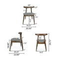 thumbnail image 4 of GDF Studio Danmore Mid Century Modern Fabric Upholstered Dining Chairs, Set of 4, Walnut and Light Gray, 4 of 9