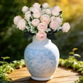 thumbnail image 6 of JHyouerji Artificial Roses Flowers 10 Heads Pink Silk Bridal Bouquet for Home Office Party Wedding Decoration, 6 of 7