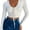 White, variant on Womens V Neck T-Shirt,Tie Front Straps Tees,Summer Long Sleeve Blouses Women's Midriff-Baring Tops Shirts S-XL