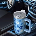 thumbnail image 6 of OBREWU Blue Dog Paw Footprint Tumbler with Handle and Lid,Blue Dog Paw Footprint 40oz Double Wall Vacuum Insulated Tumbler,Cups Gift for Women and Men, 6 of 7
