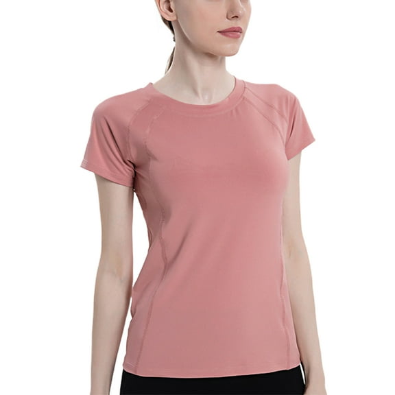 Women's Short Sleeve Workout Shirt Yoga T-Shirt Athletic Tee Top