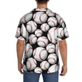 thumbnail image 3 of Sikiie Cute Baseball Men's Wrinkle Free Untucked Cuban Shirt Business Casual Button Down Shirts Short Sleeve ShirtMedium, 3 of 5
