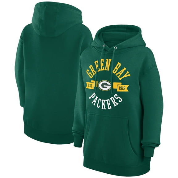 Women's G-III 4Her by Carl Banks Green Green Bay Packers City Graphic Team Fleece Pullover Hoodie