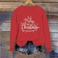 thumbnail image 2 of larppty Merry Christmas Sweatshirt for Women Xmas Long Sleeve Top Winter Holiday Letter Print Pullover (Red, XXL), 2 of 3
