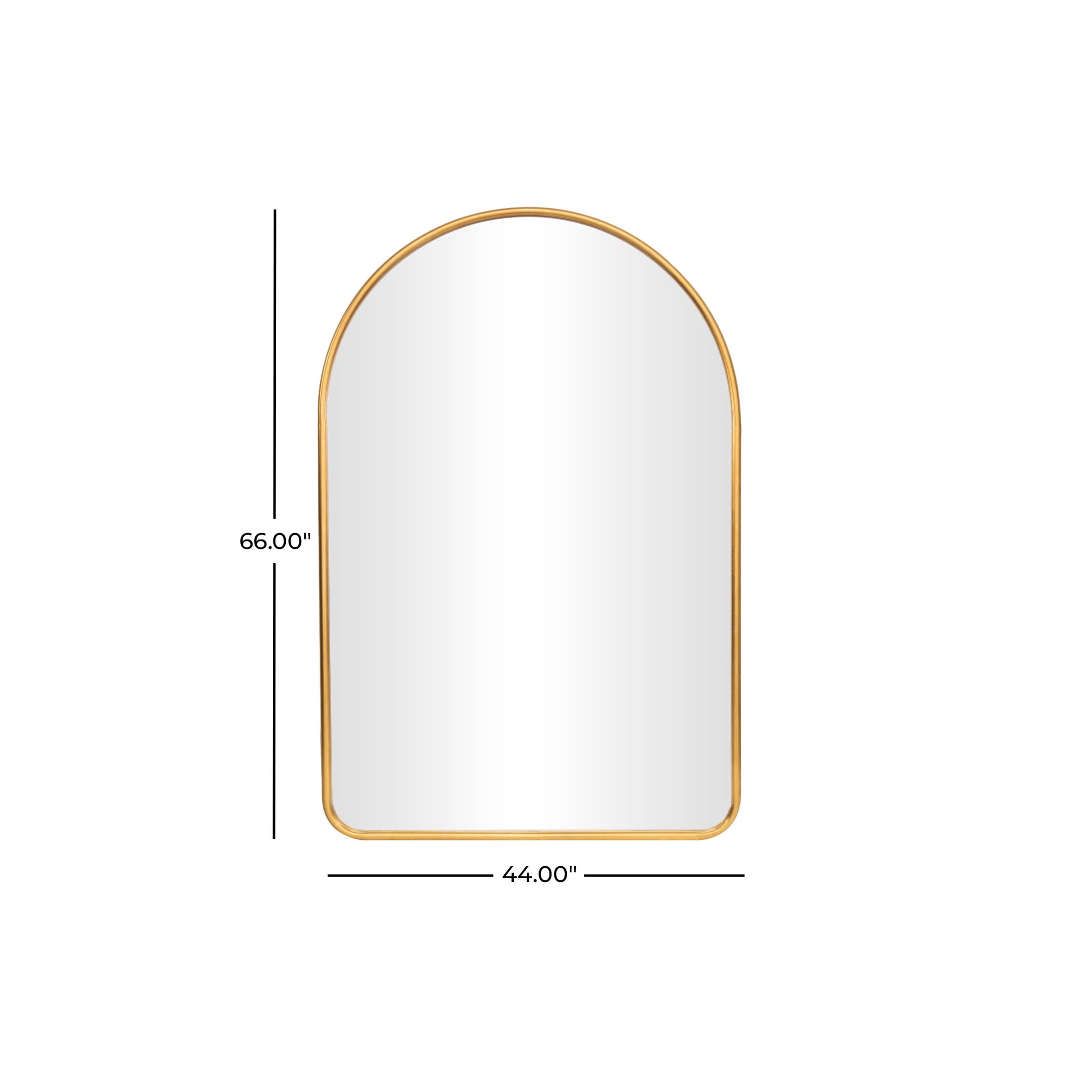 DecMode 44" x 66" Gold Arched Wall Mirror