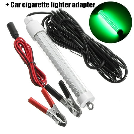 IP68 Super Bright 12V LED Underwater Deep Drop Attract Fish Squid Lure Light Lamp +19.7FT Cable Submersible Fishing Night Bait Squid Fish Attracting Snook Green